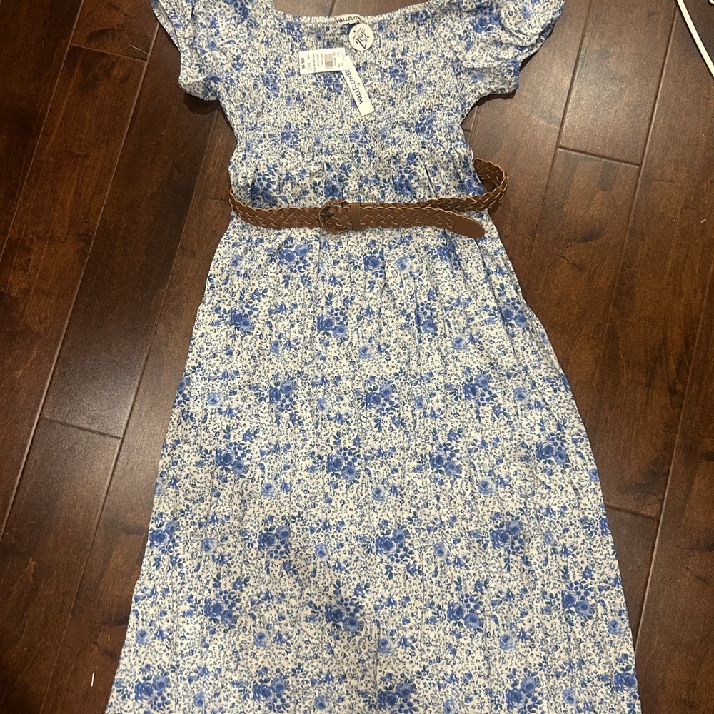 Wallflower Blue and White Smocked Dress